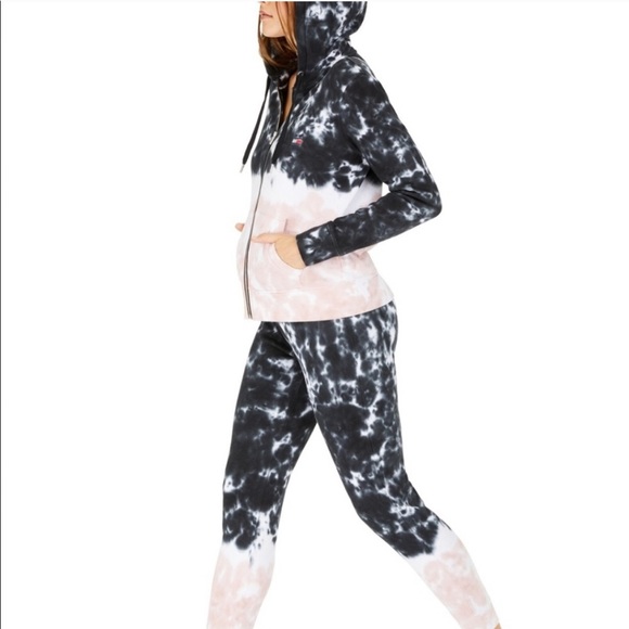 Tommy Hilfiger Black & Pink Tie-Dyed Hoodie - Picture 4 of 8